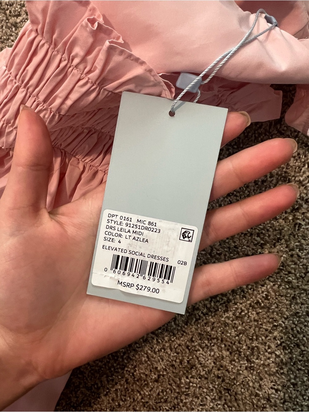 ANTONIO MELANI Blush Pink Maxi Tiered Dress - Picture 4 of 4